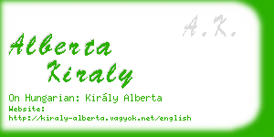alberta kiraly business card